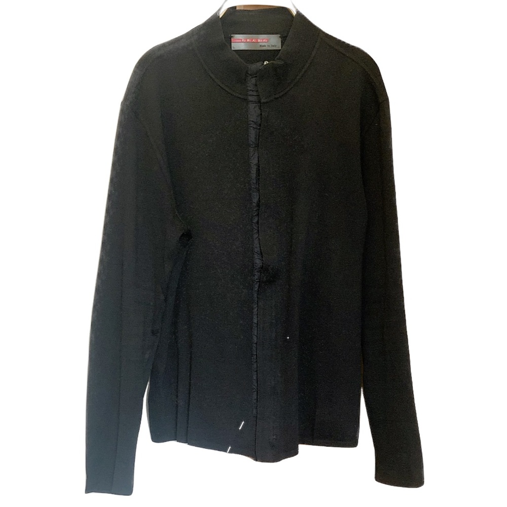 Black Prada zip front sweater